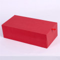 Custom red flip gift packaging box with ribbons